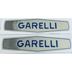 GARELLI COPPIA ADESIVI TIPO CROMO SERBATOIO COLORE CROMO SCRITTA BLU
