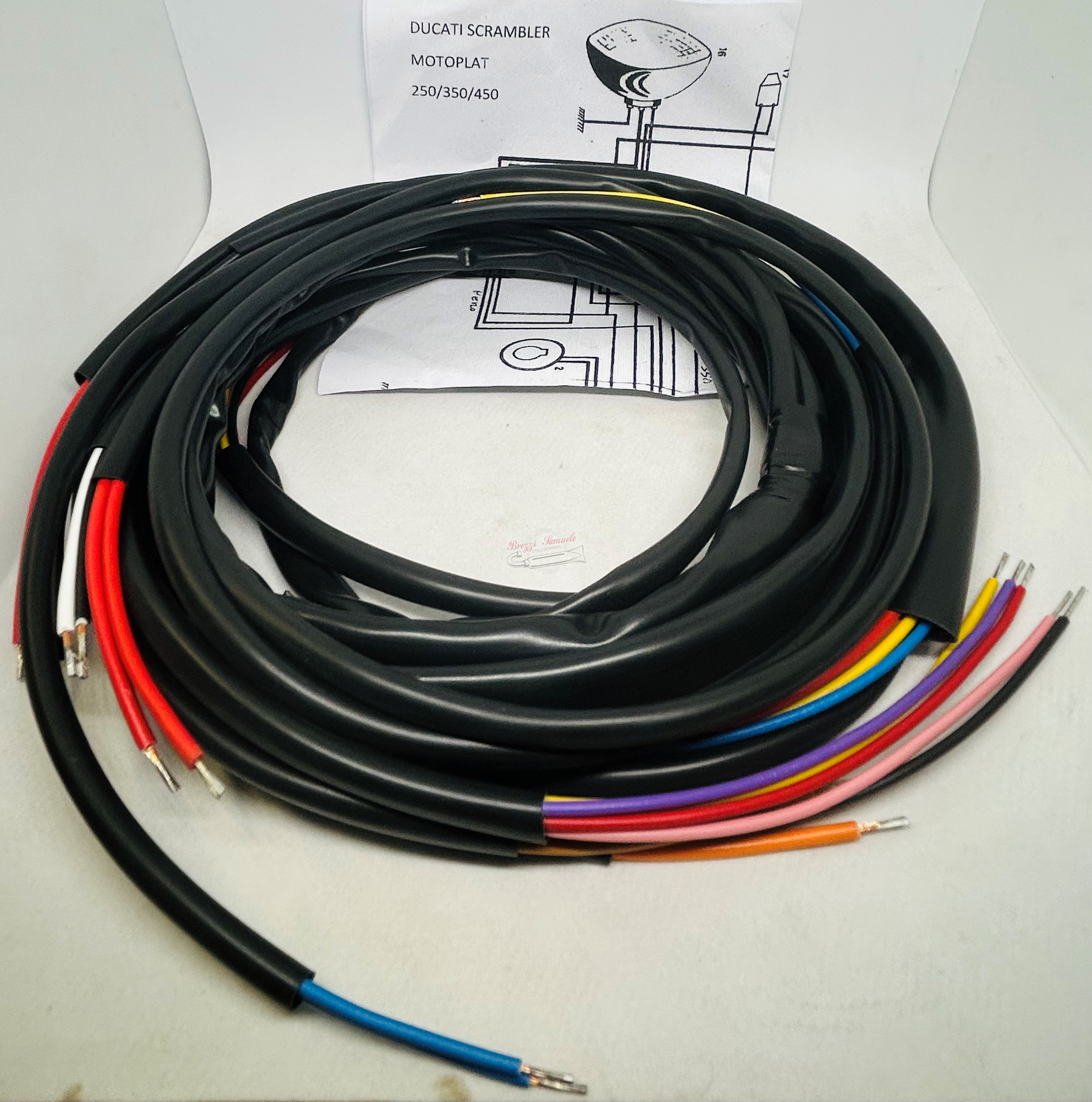 IMPIANTO ELETTRICO DUCATI 250 - 350 - 450 MOTOPLAT + SCHEMA - ELECTRICAL SYSTEM- ELEKTRISCHES SYSTEM